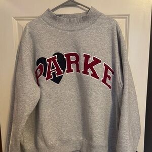 NWT PARKE Arched Logo Sweatshirt - Heather Grey